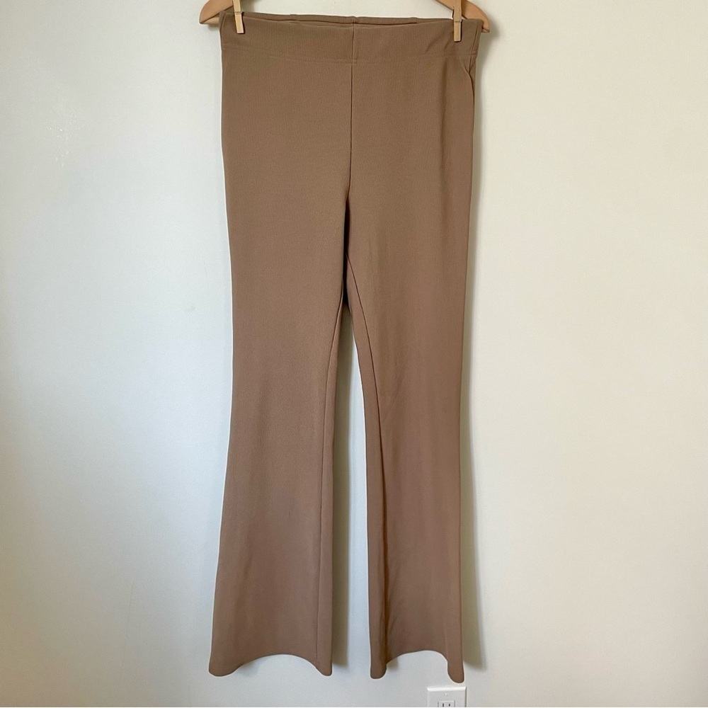 Y2K Vintage Wet Seal Ribbed Flare Stretch Pants Beige Size Large